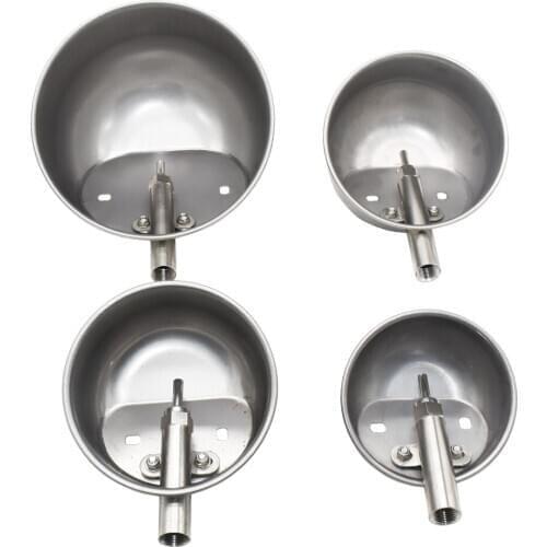 2 Pcs Pig Water Bbowl Stainless Steel Drinking Water Trough Sow Automatic Drinker For Livestock Farm Feeding