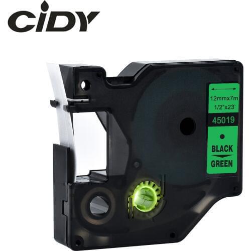Cidy 45019 Compatible Dymo D1 manager 12mm black on green label tape for Dymo Label Printer DYMO LM160 LM280 dymo PNP