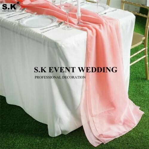 Cheap Price Chifon Table Runner Linen Table Cloth Runners For Banquet Wedding Event Party Decoration