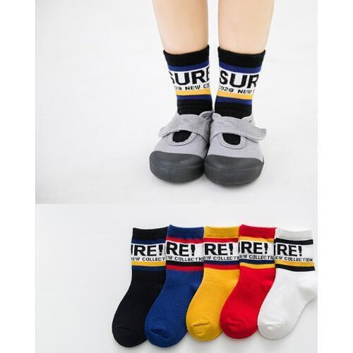 Kids socks new combed cotton childrens socks cotton spring and summer variety of cartoon socks three bar baby socks boys socks