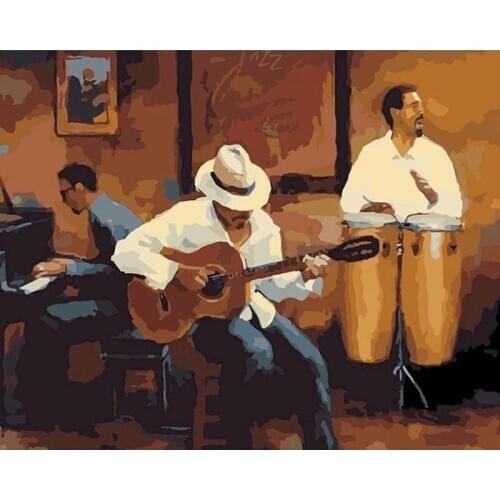 DIY Painting By Numbers Music Party Paiting Pictures By Numbers HandPainted Home Decor Drawing On Canvas For Wall Art Gift 40x50