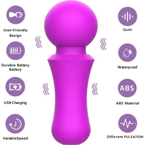 Big Head Magic Wand Vibrators for women USB Charge AV Stick Female G Spot Massager Clitoris Stimulator Adult Sex Toys for Woman