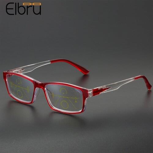 Elbru Anti Blue Light Progressive Multi-focus Reading Glasses Women Men Ultralight Clear Presbyopia Eyeglasses Diopter +1.0 +4.0