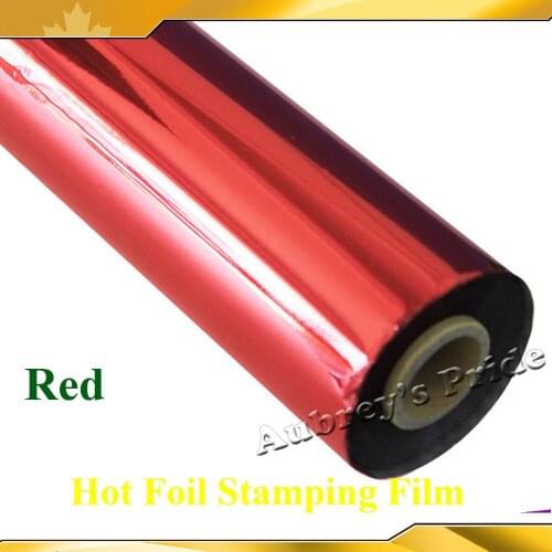 Red Color 0.64x120M Hot Foil Stamping Painting Paper Heat Transfer Napkin Gilding PVC business Card Emboss