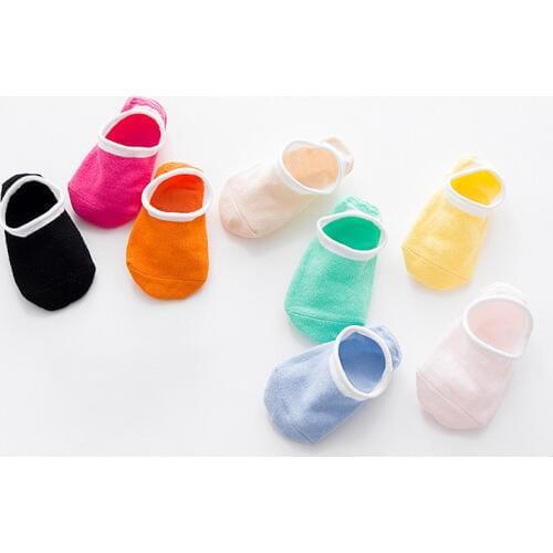 New Born Baby Cotton Socks Summer Candy Color Anti Slip Boys Girls Casual Boat Socks For 0-3Y Kids
