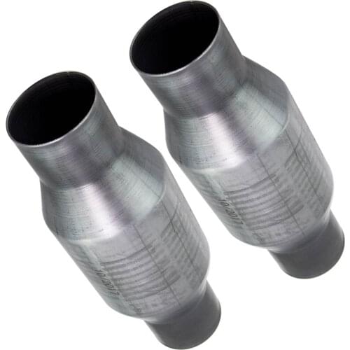 2pcs 1pair Catalytic Converter 2.5 inch High Performance Spun Body 410250 Stainless Steel