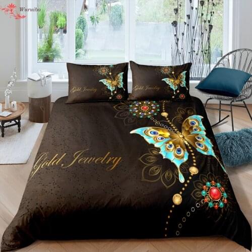 Butterfly Print Bedding Set Duvet Cover 2/3Pcs Bedclothes Single/Twin/Double/Full/Queen/King Size Microfiber Bed Linen Bedspread