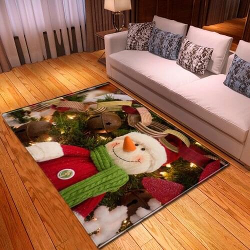 Carpet Living Room Bedroom Bedside Decor Home Childrens Floor Mat In The Hallway 3D Merry Christmas Pattern Kids Sofa Large Rug