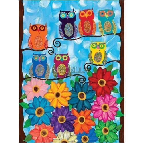Cute Little Owls Full Diamond Embroidery 5D DIY Diamond Painting Mosaic Cross Stitch Cartoon Art Needlework Crafts Home Decor