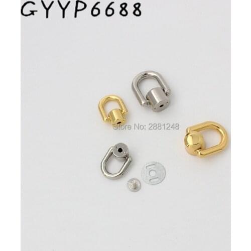 New 10-50pcs K gold Bag hanger DIYhardware accessories on both sides of the screw D ring D buckle bag the package chain metal