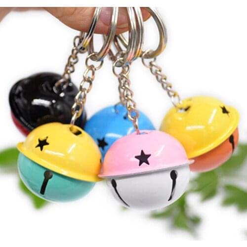 New Metal 4CM Two color Big Bell Keychain Pendant Christmas Pet Bag Ornament