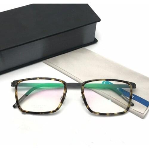 Denmark Brand Design Eyewear Rectangle Titanium Eyeglasses Optical Prescription Glasses Frame for Men Women Oculos De Grau 9711
