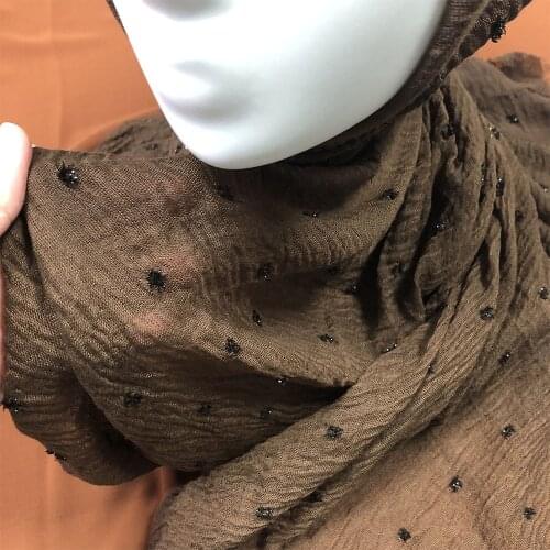 Wholesale 10 pcs Dot PomPom Bubble Cotton Crinkle crimp Hijab Scarf Long Shawl Wrap Muslim Headband maxi islamic Sjaal 180*90cm
