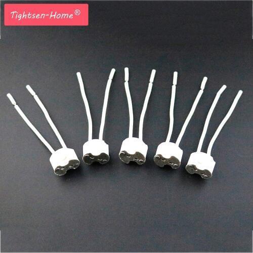 5-20PC MR16 MR11 GU5.3 G4 Lamp Holder Ceramic Halogen Lamp Holder Socket Pottery Connector 12-250V Led Light bulb Base with Wire