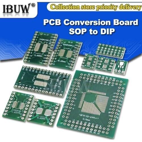 10PCS PCB Board SMD Turn To DIP Adapter Converter Plate SOP 8/16/14/20/24/28P SOT89 SOT23 SOT223 TO DIP SOP/MSOP/TSSOP