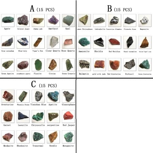 Different Natural Raw stones and Minerals with Box, Gemstone Natural, Specimen, Quartz Fluorite Crystal Jade Rough Stone , Gift