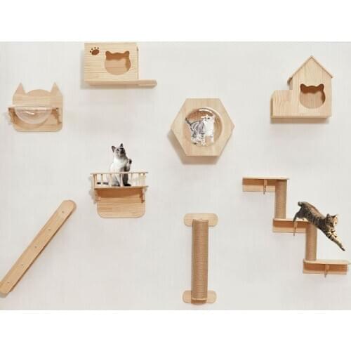 Luxury Cat Scratcher Cat Climbing Frame Space Capsule Creative Cat Tree Cat House Wall-hung Integrated Corridor