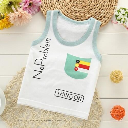 Shirt Baby Blouses Kids Vest Sleeveless t-shirt Boys new Toddler Shirts Cool Print Cotton Cartoon Children girls single top