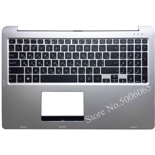 Russian laptop keyboard For ASUS TP500 TP500L TP500LA TP500LB TP500LN silver Keyboard with Palmrest upper case Cover