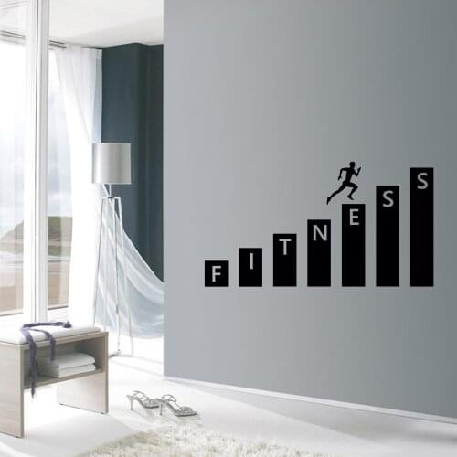 Gym Sports Motivation Diet Fitness Wall Decals for Living Room Home Decor Modern Dining Room Decoration Wall Sticker ph115