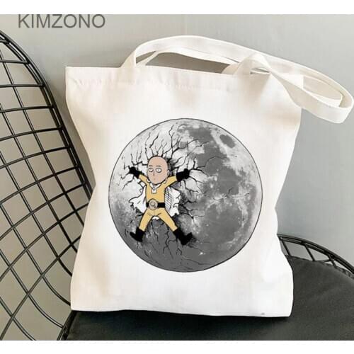 One Punch Man shopping bag bolsa jute bag cotton recycle bag shopper bag ecobag woven cloth grab
