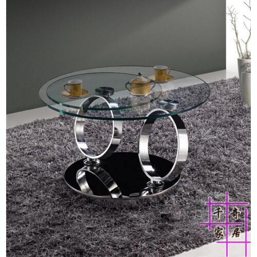 Rotating 360 degrees. Creative stainless steel tea table. The sitting room tea table