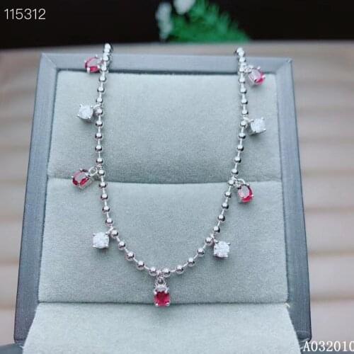 KJJEAXCMY fine jewelry 925 sterling silver inlaid natural garnet bracelet trendy girl hand bracelet support test