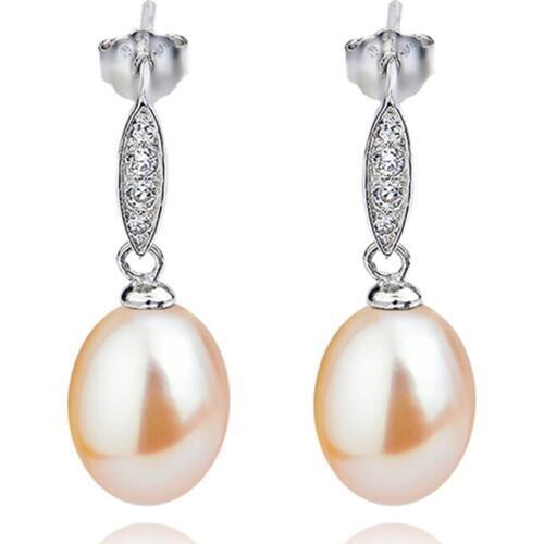 GNE1269 100% Fine 925 Sterling Silver Earring Beauty Fashion Pearls Crystal Drop Earrings Fashion Jewelry Fine Gift For Women