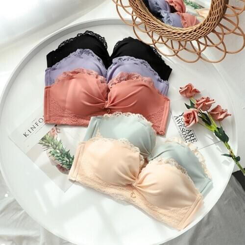 Wasteheart Purple Skin Women Fashion Sexy Lingerie Lace Push Up Bras Bralette Wireless Cotton Panties Padded Bra Set Luxury