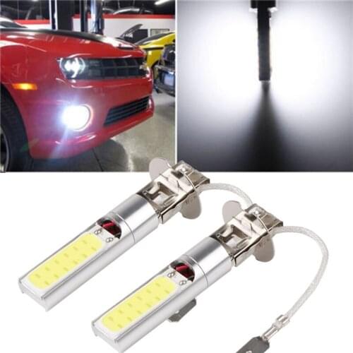1Pcs COB High Power Ultra Long Life LED Bright Xenon White Low Consumption 6000K H3 Car Auto Fog Light Lamp Bulb 12V#269408
