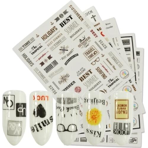 1 PCS Hot Japanese nail 3D Stickers Personalized English word CA gum stickers dream versatile Nail Decals