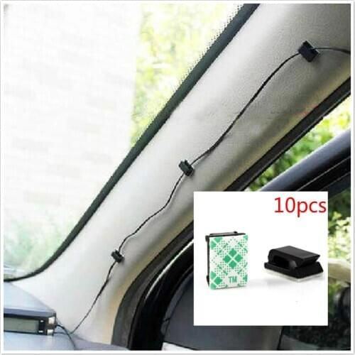 10Pcs/lot Adhesive Car Cable Organizer Clips Cable Winder Drop Cable Holder Cord Management Desk Wire Tie Fixer