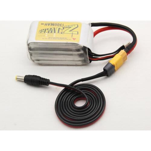 2PCS 1 Meter Length XT60 XT30 T-Plug To DC5.5 Connector Adapter Cable for Fatshark Dominator Skyzone Aomway EV200D FPV Goggles