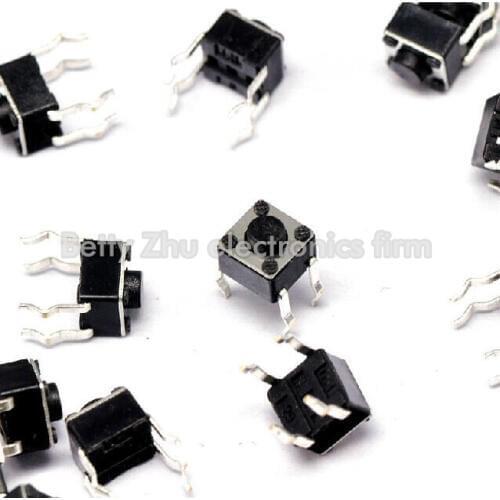 200PCS/LOT 4.5 * 4.5 * 3.8MM Tact Switch 4 feet vertical micro / button switch