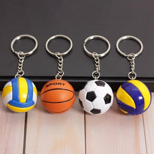 3D Sports Basketball Volleyball Football Key Chains Souvenirs Keyring Gift for Men Boys Fans Keychain Pendant Boyfriend Gifts
