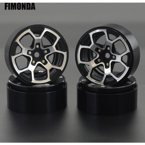 4PCS Metal 2.0" Beadlock Wheels 5 Spokes Rim for 1/10 RC Crawler Axial SCX10 90046 AXI03007 Capra Wraith Traxxas TRX4 RedCat MST