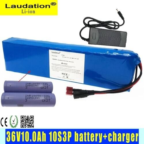 The Laudation 36V10Ah Electric Bicycle Battery 18650 is Equipped with Samsung 33G 10S3P 500W High-Power Motorcycle Scooter