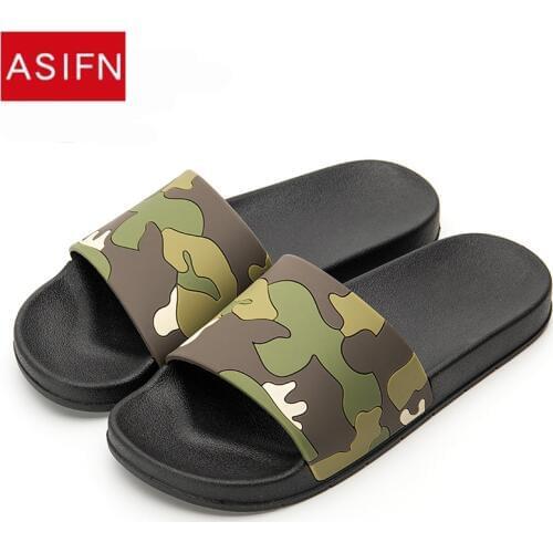 ASIFN Men Camo Slippers Slides Summer Casual Style Shoes Non-slip Indoor and Outdoor Sandals Home Sapato Masculino Flip Flops