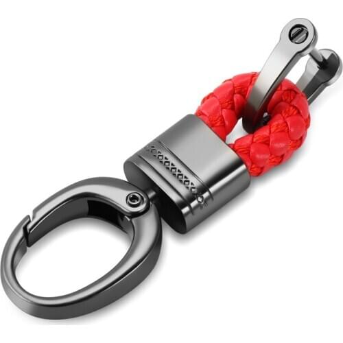 Car Key Holder Key Chain Hand Woven Horseshoe Buckle For Skoda Octavia A2 A5 A7 Fabia Rapid Yeti Superb Car Trunk Mesh Net Cargo