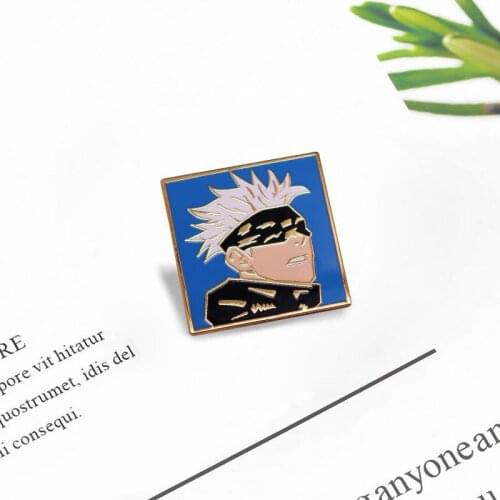 Jujutsu Kaisen Gojo Satoru Pins and Brooches for Women Men Lapel Pin Backpack Bags Hat Badge Gifts Metal Figure Alloy