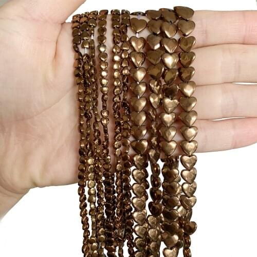 Natural Hematite Stone Loose Beads for Jewelry Making DIY Necklace Bracelet Love Heart Shape Spacers Accessories 4/6/8/10mm B290