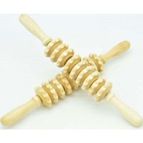 9 wheel wooden multifunctional massager muscle relaxation tool body cellulite waist massager massage roller anti cellulite