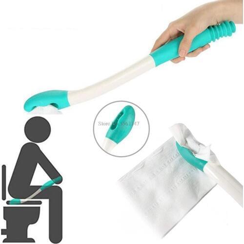Long Handle Reach Comfort Bottom Wiper Self Wipe Assist Holder Toilet Paper Tissue Grip Self Wipe Aid Motion Assistance