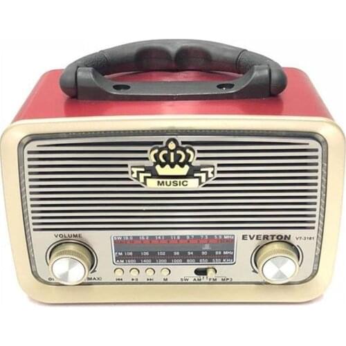 Everton Vt-3101 Nostalgia Rechargeable 3 Band Radio Usb Sd Aux Mp3 Player
