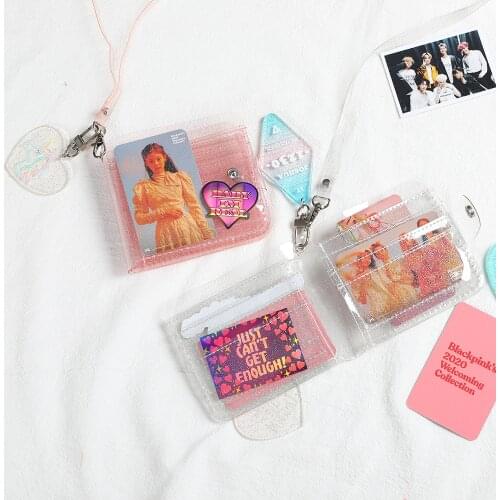 Fashion Transparent Wallet Pvc Card Case Slim Clear Small Coin Purse for Women Girls Boys Cute DIY Photo Cards Organizer Wallets