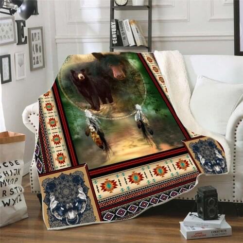 Bear 3D Printed Fleece blanket for Picnic Thick Fashionable Bedspread Sherpa Throw Blanket Drop Shipping 04