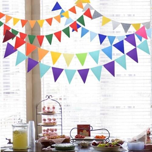 8M 18Flags Non-woven Pennants Bunting Banner Wedding/Valentines day/birthday party Flags Hang Garland Decoration Supplies cheap