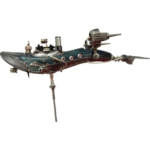 Finished) 3D Mechanical Metal Model Assembled Steampunk Craft Home Decor Whale Warship models kit ornaments Crafts gift