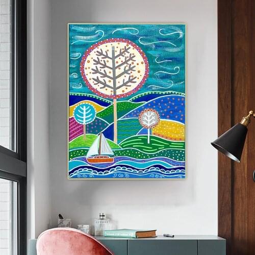 Citon Angela Sharkey《Saatchi Art Sail Away With Me Painting by Angela Sharkey》Canvas Oil Painting Cartoons Background Decoration
