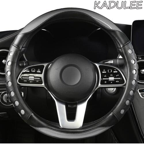 KADULEE Microfiber Leather Car Steering Wheel Cover For Opel Astra J G Insignia Zafira a b Corsa d Mokka Vivaro Meriva